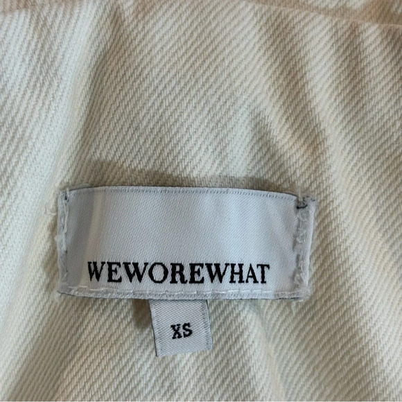 WE WORE WHAT Sz XS Oversized 100% Cotton Adjustable Straps Short Overalls - Picture 7 of 11